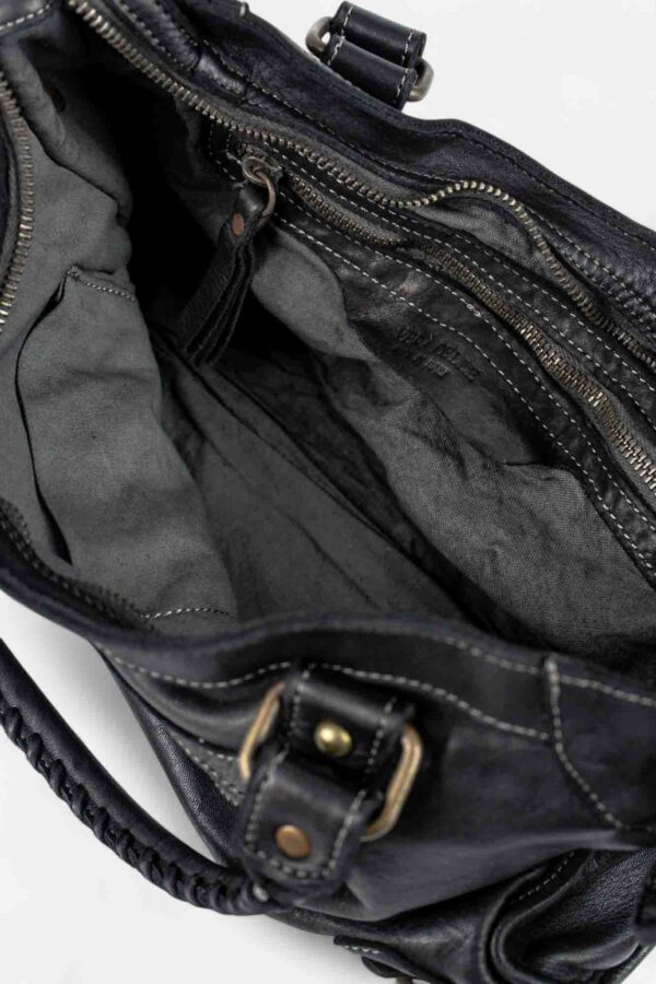 Bolso city motero inspiración detalle del forro interior de algodón