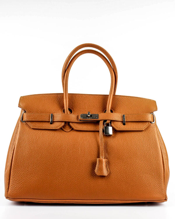 bolso estructurado con candado vista de frente