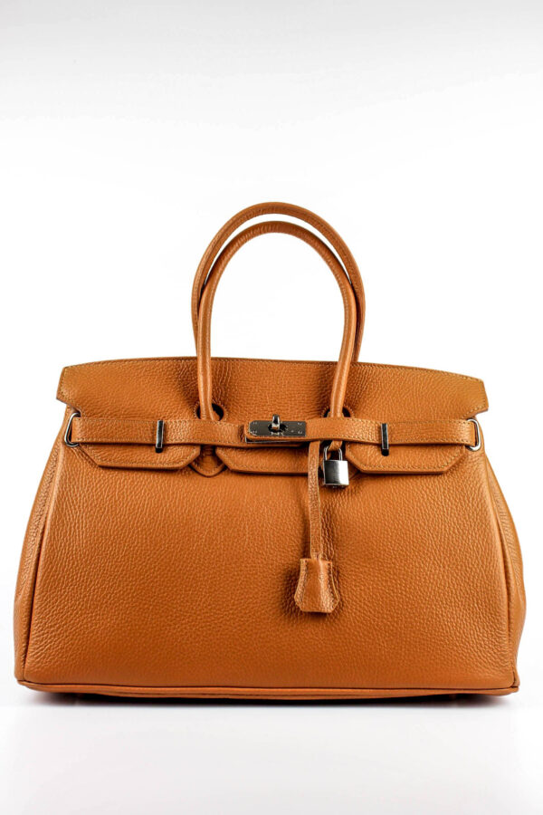 bolso estructurado con candado vista de frente