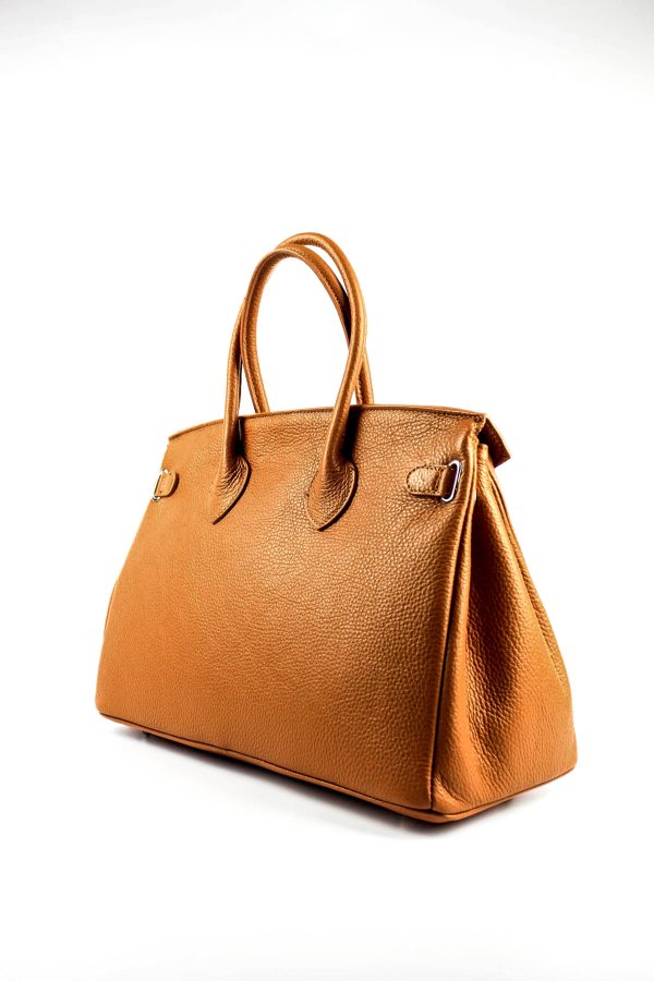 bolso estructurado con candado vista trasera del bolso