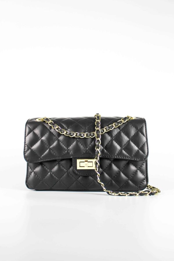 bolso acolchado de piel vista de frente