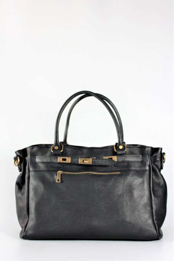 bolso sopper de piel grande vista de frente