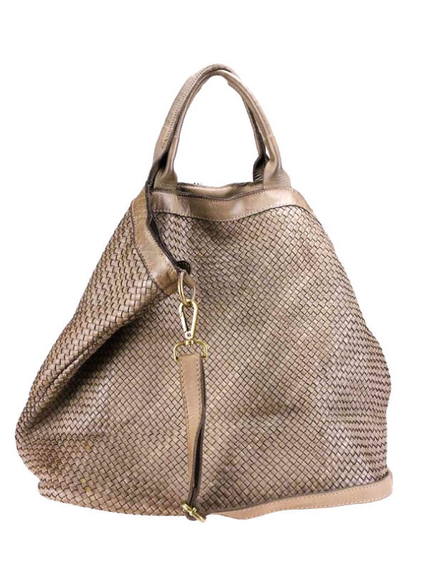 bolso shopper trenzado italiano