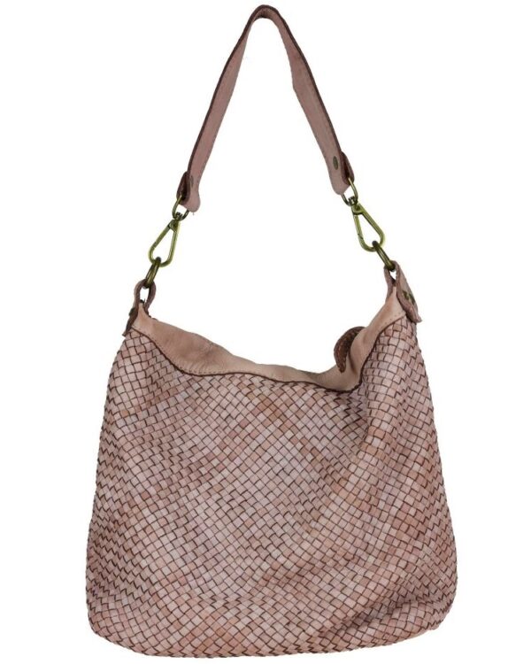 Bolsos trenzados piel italianos vista de frente