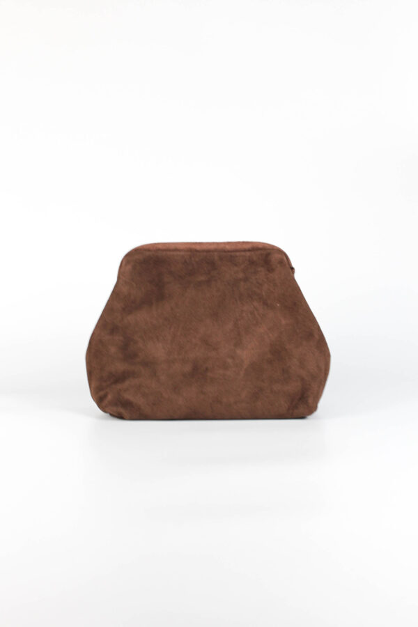 Bolso de ante marrón vista frontal principal