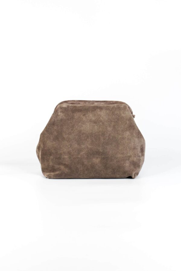 Bolso de mano de ante vista frontal