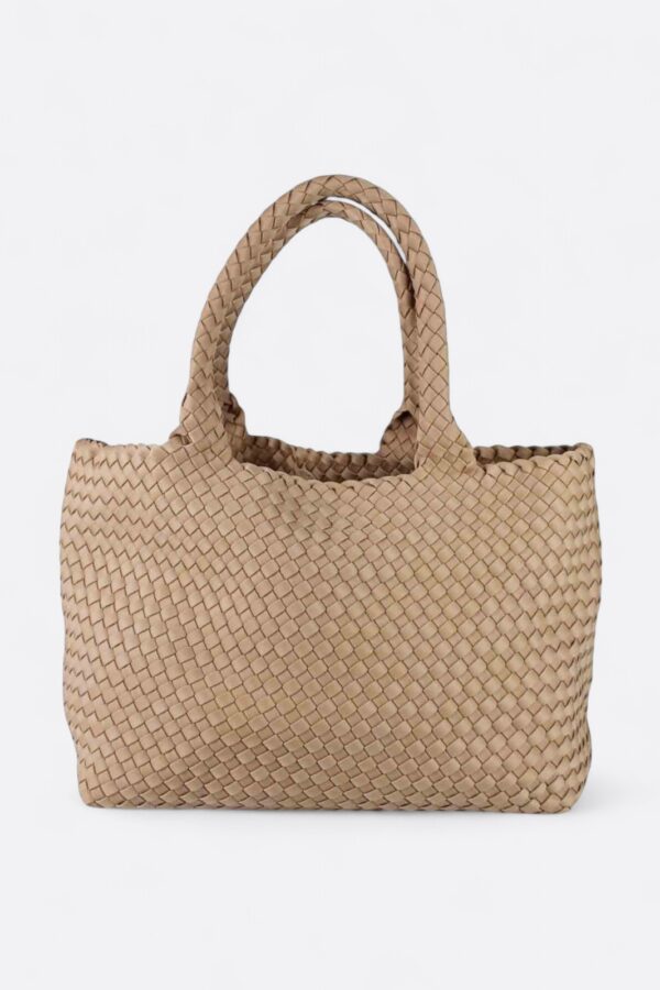 bolso shopper grade de neopreno trenzado a mano vita de frente
