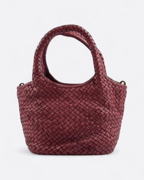 bolso trenzado rojo italiano vista frontal principal