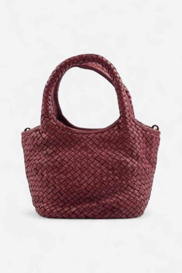 bolso trenzado rojo italiano vista frontal principal
