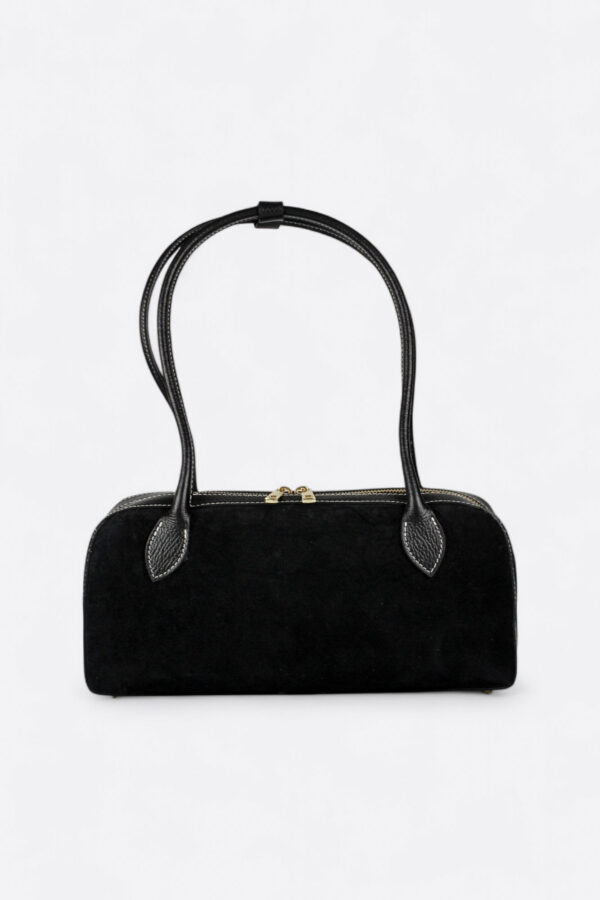 Bolso bowling de ante negro