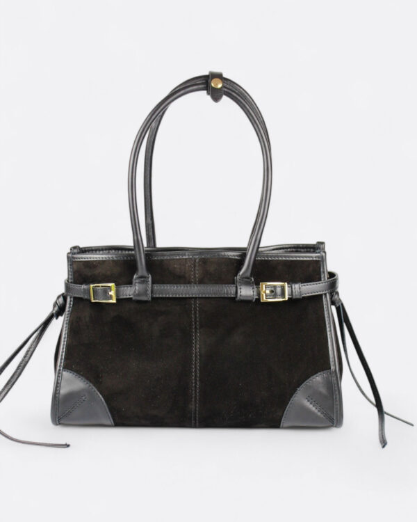 Bolso estilo Bonnie piel negro vista de frente principal
