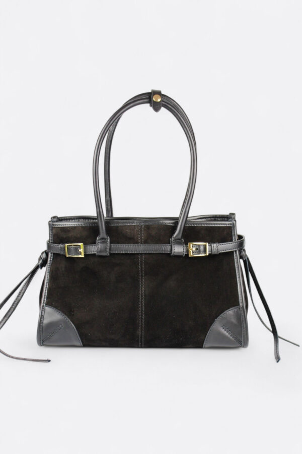 Bolso estilo Bonnie piel negro vista de frente principal