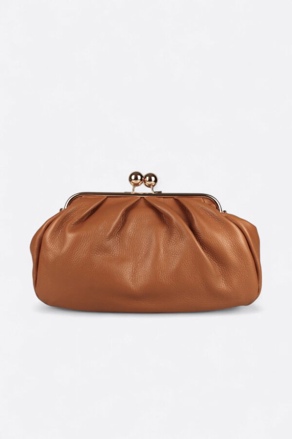Bolso Monaur Carrie grande de piel graneada - Camel