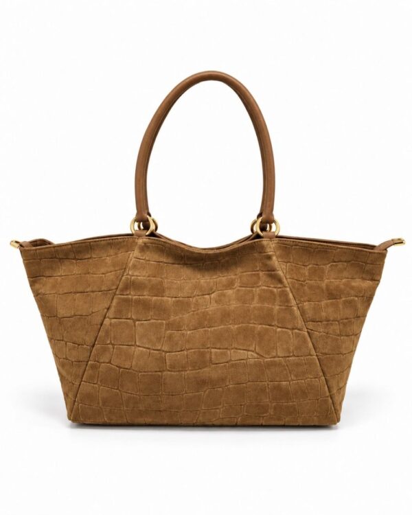Bolso XL de ante Arezzo camel con asas largas para hombro